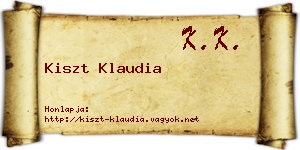 Kiszt Klaudia névjegykártya