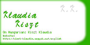 klaudia kiszt business card